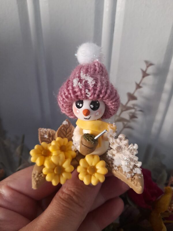 Mini Tapa Erva - Boneco de neve